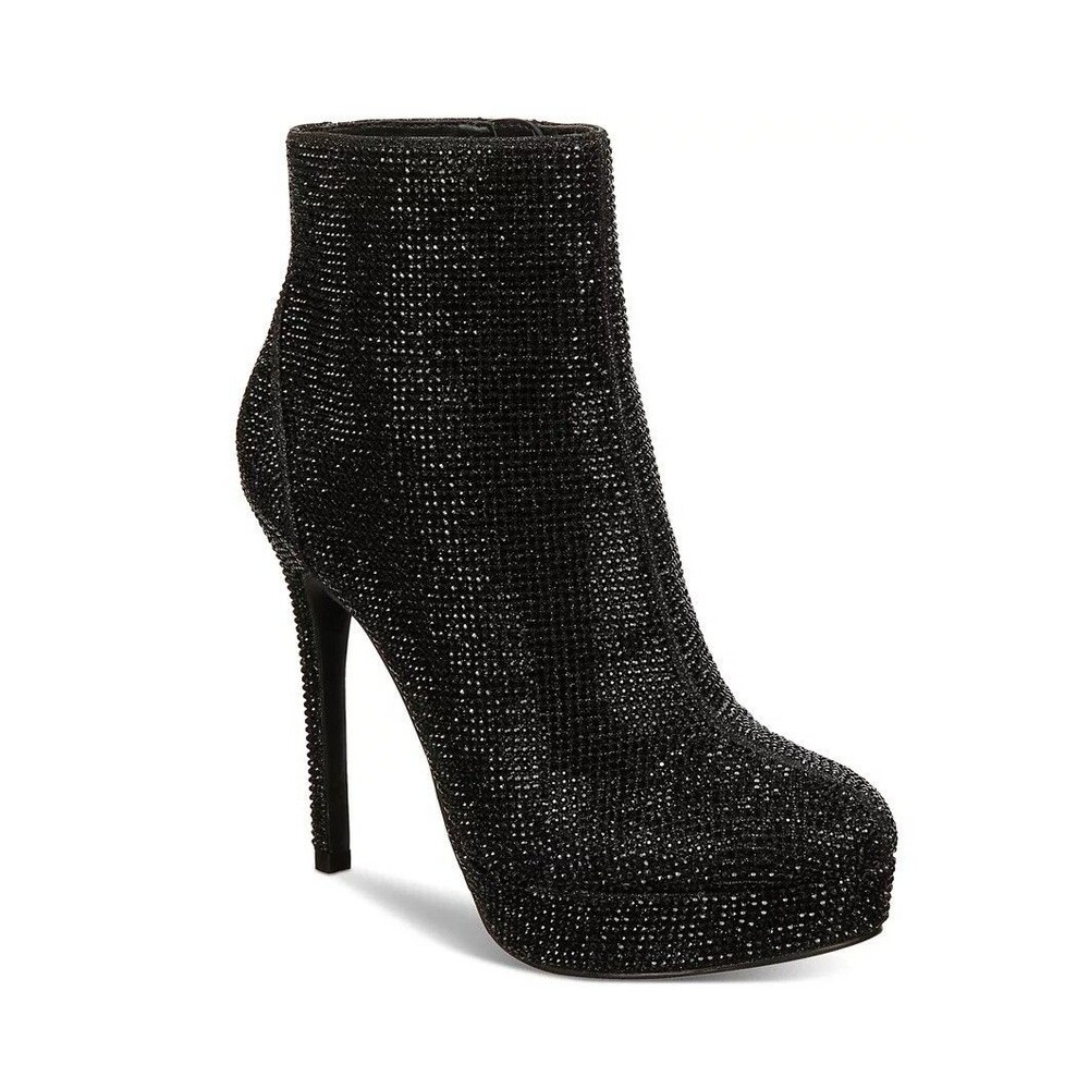 Thalia Sodi Womens 8 M Black Bedazzled Platform High Heel Ankle Booties NIB RL5